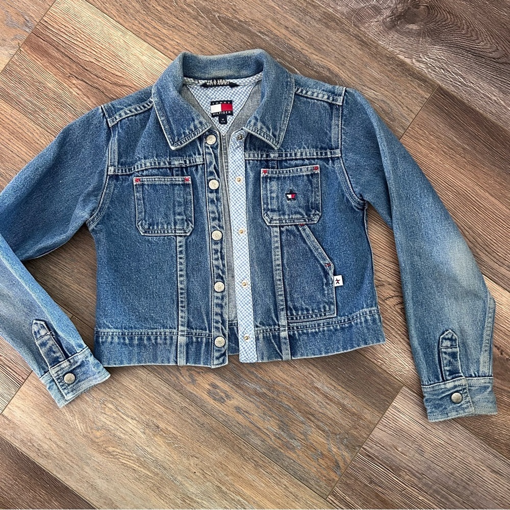Kids Tommy Hilfiger Light Blue Cropped Denim Jacket M 7/8